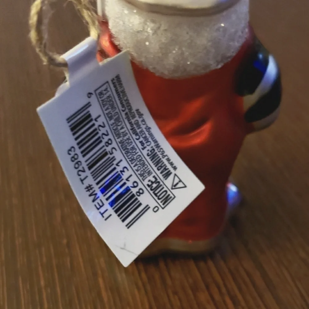 Kurt S Adler Red w/ Black Striped Sleeves Gingham Gnome Ornament